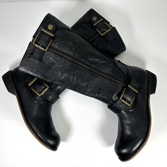 NIB Gianni Bini Ride-On Leather Boots Size 5.5 Women’s - Picture 3 of 14